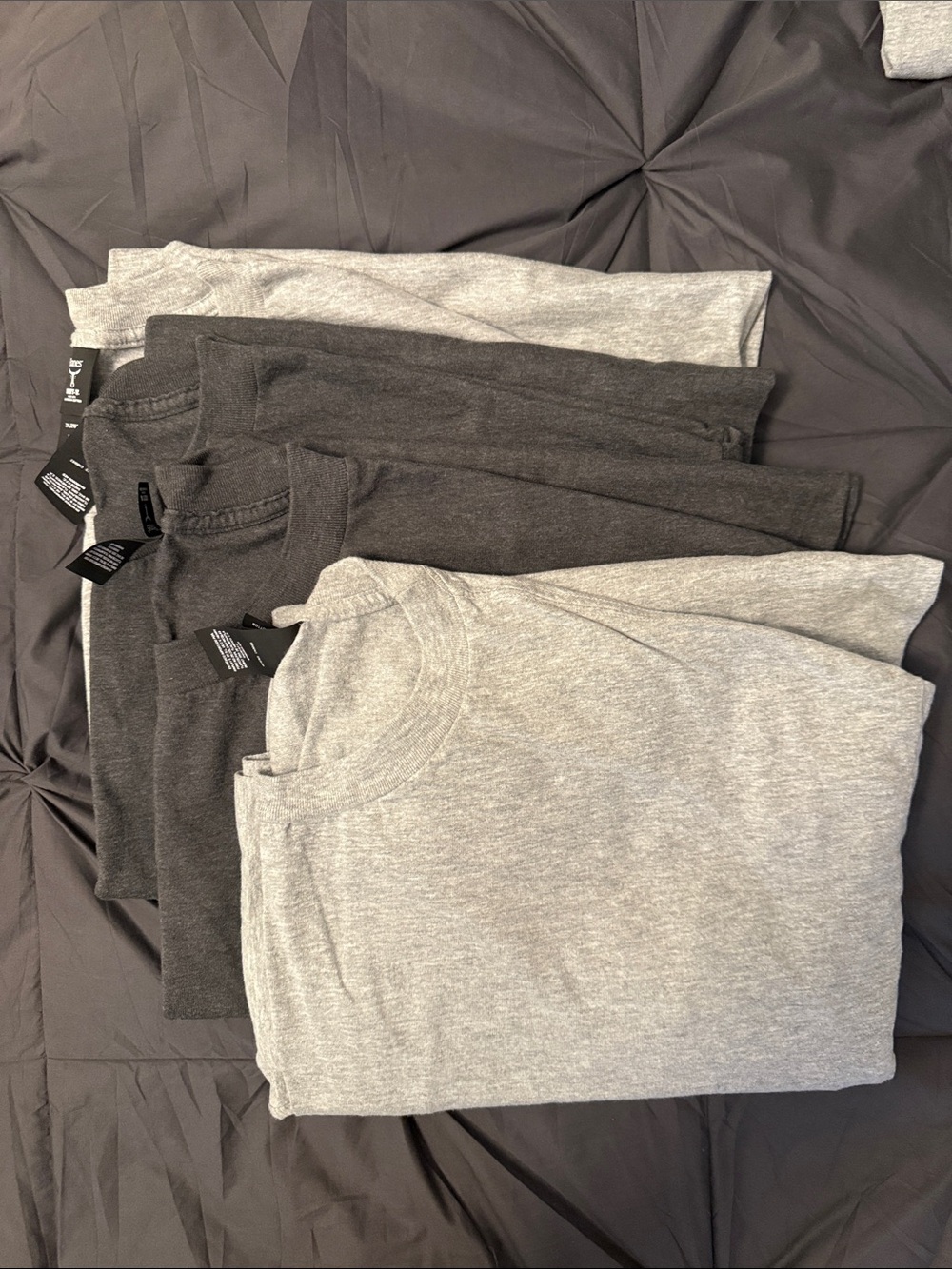 Hanes Men's Crewneck Sweatshirt - Light Gray & Charcoal